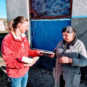 Distributing Bibles in Poplavka