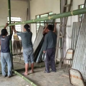 The church building is being converted into a temporary quarantine center