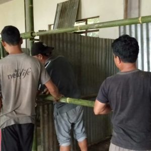 The church building is being converted into a temporary quarantine center